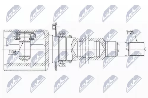 Homokineet reparatie set, aandrijfas