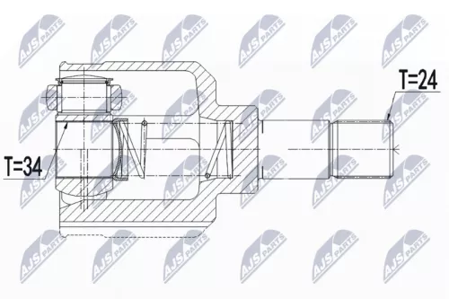 Homokineet reparatie set, aandrijfas