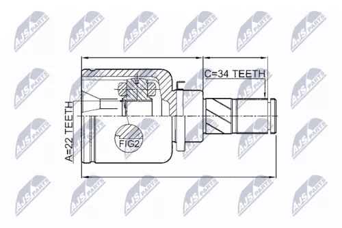 Homokineet reparatie set, aandrijfas
