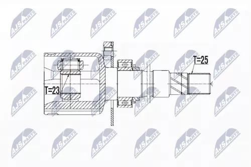 Homokineet reparatie set, aandrijfas