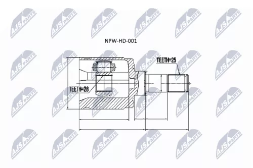 Homokineet reparatie set, aandrijfas