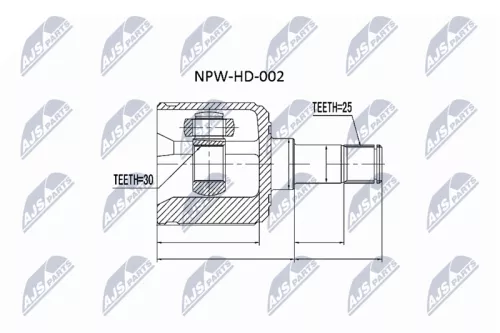 Homokineet reparatie set, aandrijfas