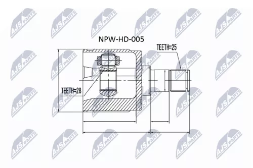 Homokineet reparatie set, aandrijfas
