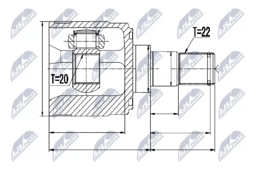 Homokineet reparatie set, aandrijfas