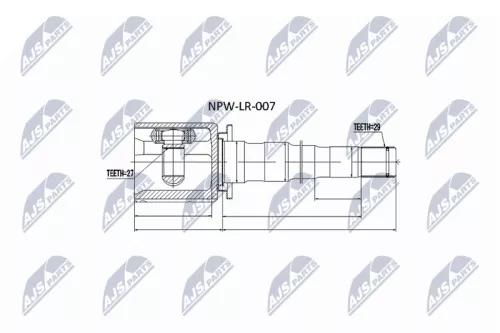 Homokineet reparatie set, aandrijfas