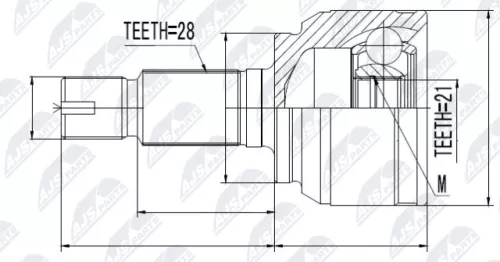 Homokineet reparatie set, aandrijfas