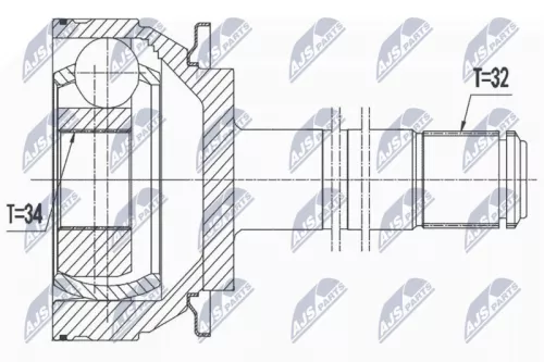 Homokineet reparatie set, aandrijfas