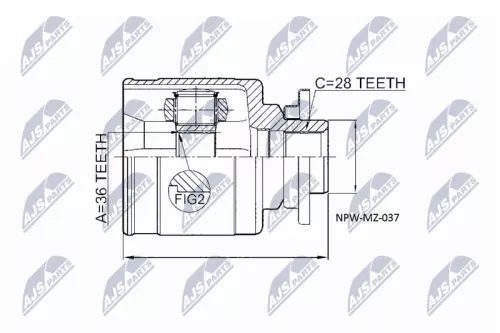 Homokineet reparatie set, aandrijfas
