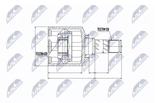Homokineet reparatie set, aandrijfas