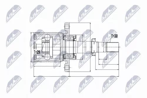 Homokineet reparatie set, aandrijfas