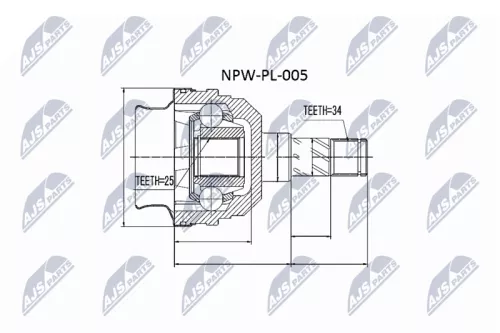 Homokineet reparatie set, aandrijfas