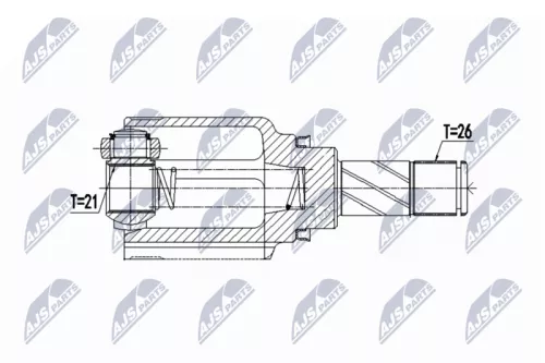 Homokineet reparatie set, aandrijfas
