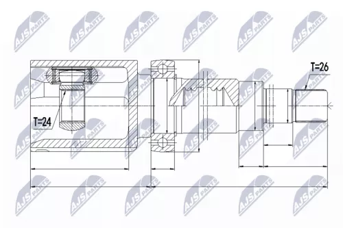Homokineet reparatie set, aandrijfas