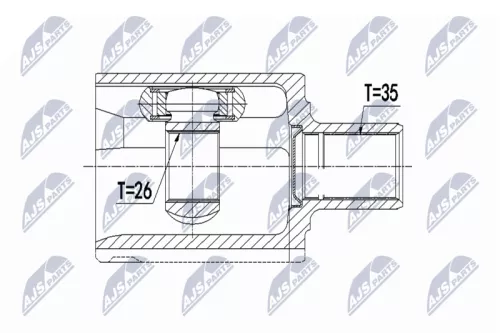 Homokineet reparatie set, aandrijfas