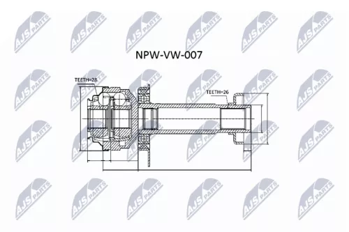 Homokineet reparatie set, aandrijfas