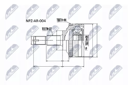 Homokineet reparatie set, aandrijfas