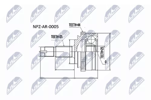 Homokineet reparatie set, aandrijfas