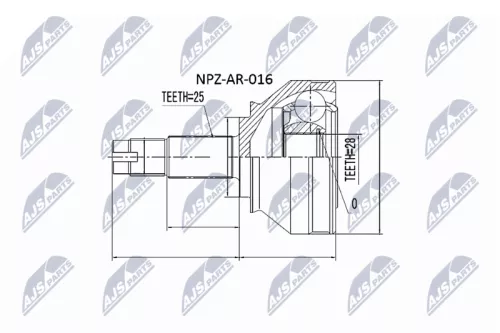 Homokineet reparatie set, aandrijfas
