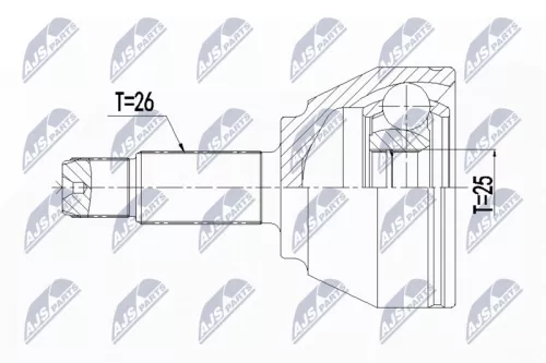 Homokineet reparatie set, aandrijfas