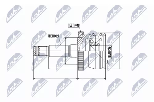 Homokineet reparatie set, aandrijfas