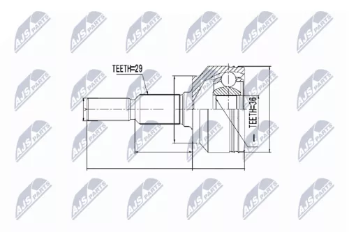 Homokineet reparatie set, aandrijfas