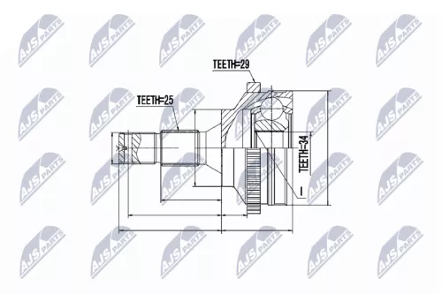 Homokineet reparatie set, aandrijfas