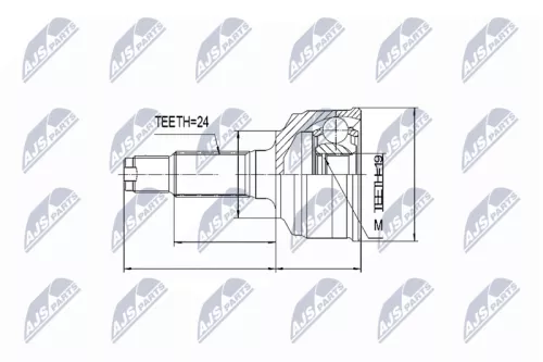 Homokineet reparatie set, aandrijfas