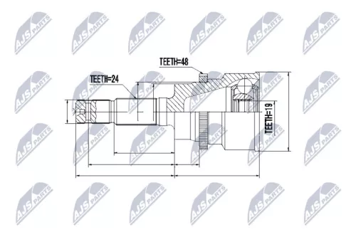 Homokineet reparatie set, aandrijfas