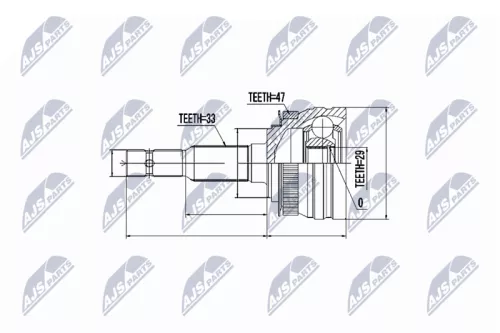 Homokineet reparatie set, aandrijfas