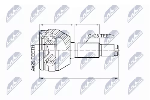 Homokineet reparatie set, aandrijfas