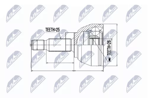 Homokineet reparatie set, aandrijfas