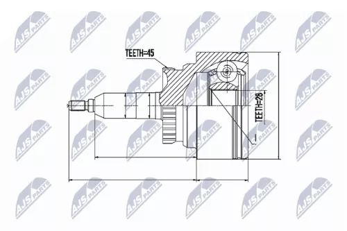 Homokineet reparatie set, aandrijfas