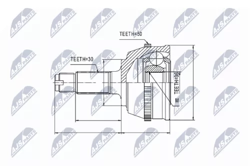 Homokineet reparatie set, aandrijfas
