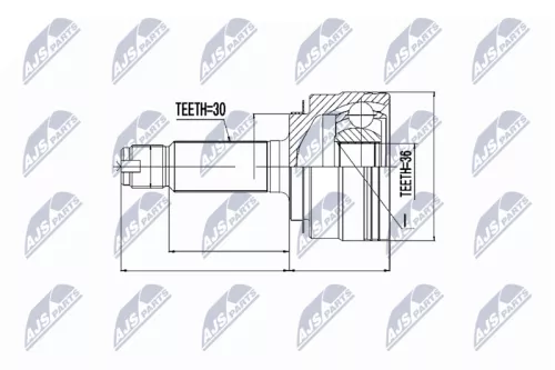 Homokineet reparatie set, aandrijfas