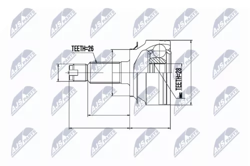 Homokineet reparatie set, aandrijfas
