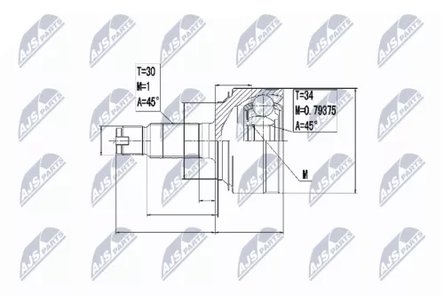 Homokineet reparatie set, aandrijfas
