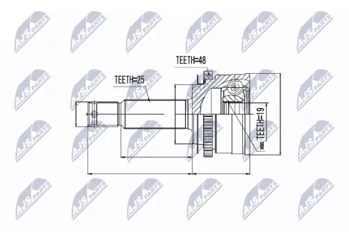 Homokineet reparatie set, aandrijfas