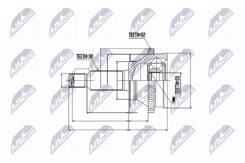Homokineet reparatie set, aandrijfas