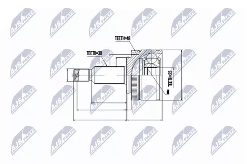 Homokineet reparatie set, aandrijfas