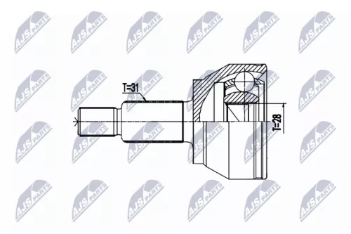Homokineet reparatie set, aandrijfas