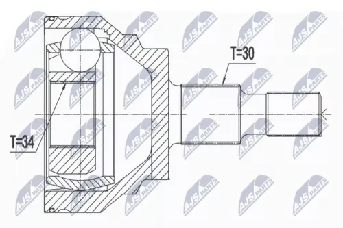 Homokineet reparatie set, aandrijfas