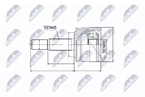 Homokineet reparatie set, aandrijfas