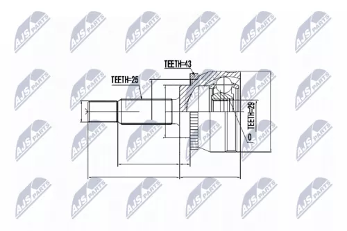 Homokineet reparatie set, aandrijfas