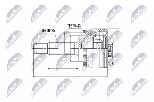 Homokineet reparatie set, aandrijfas