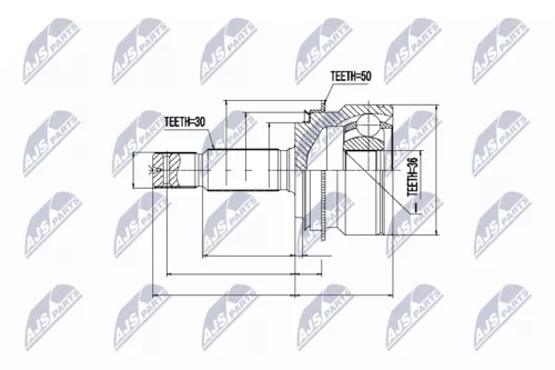 Homokineet reparatie set, aandrijfas