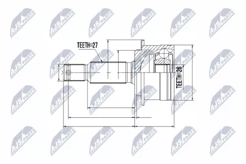 Homokineet reparatie set, aandrijfas
