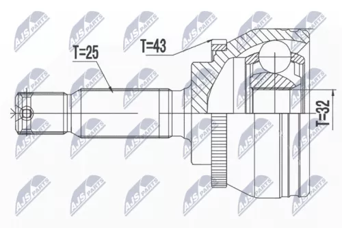 Homokineet reparatie set, aandrijfas