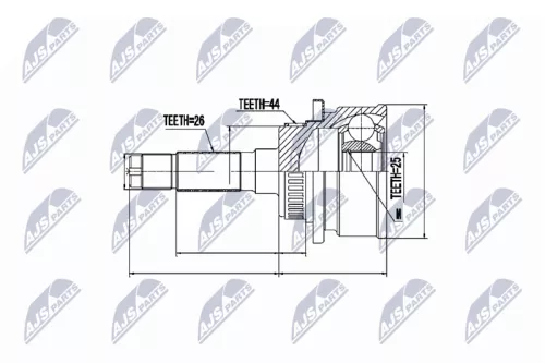 Homokineet reparatie set, aandrijfas