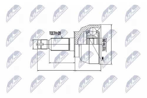Homokineet reparatie set, aandrijfas