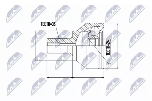 Homokineet reparatie set, aandrijfas